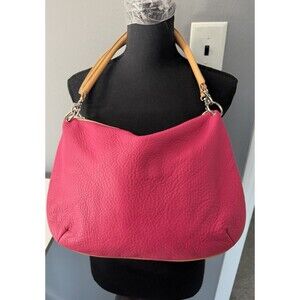 Maxx New York Pink Pebbled Leather Purse Shoulder Bag Double Handle Handbag EUC